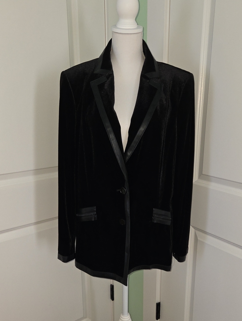 Karl Lagerfeld Black Velvet Blazer with PL Trim